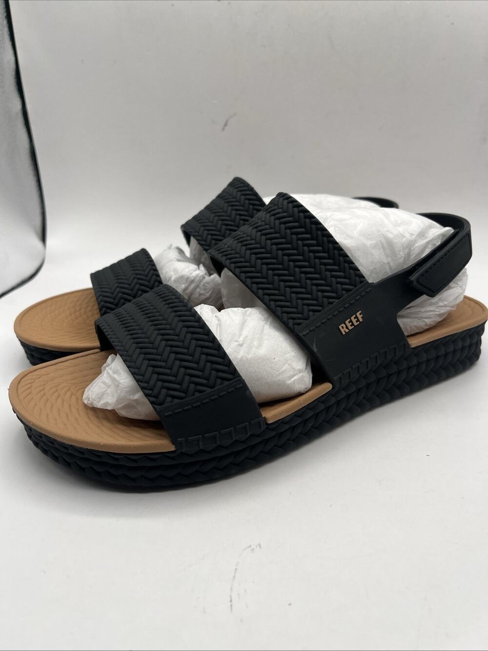 New REEF WATER VISTA Black/Tan Womens Sandals Size US 9